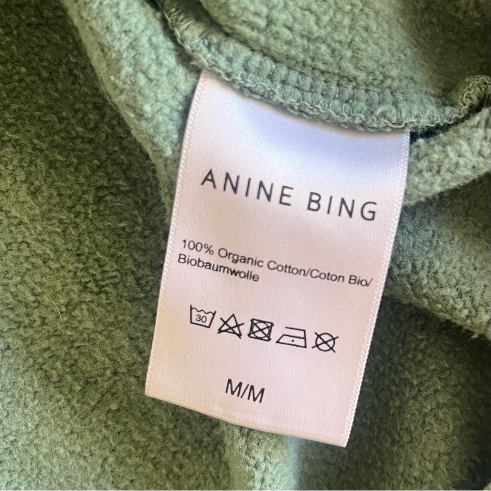 Anine Bing Cody Sweatshirt Bing Live in Green Size M - Picture 10 of 14